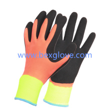 13 Gauge Nylon Liner, Latex Coating, Double Coated, Inner Layer Finition en mousse pleine couche, couche extérieure Gant de travail de finition sablonneuse